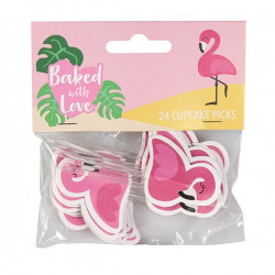 Flamingo, 24 st muffinsflaggor